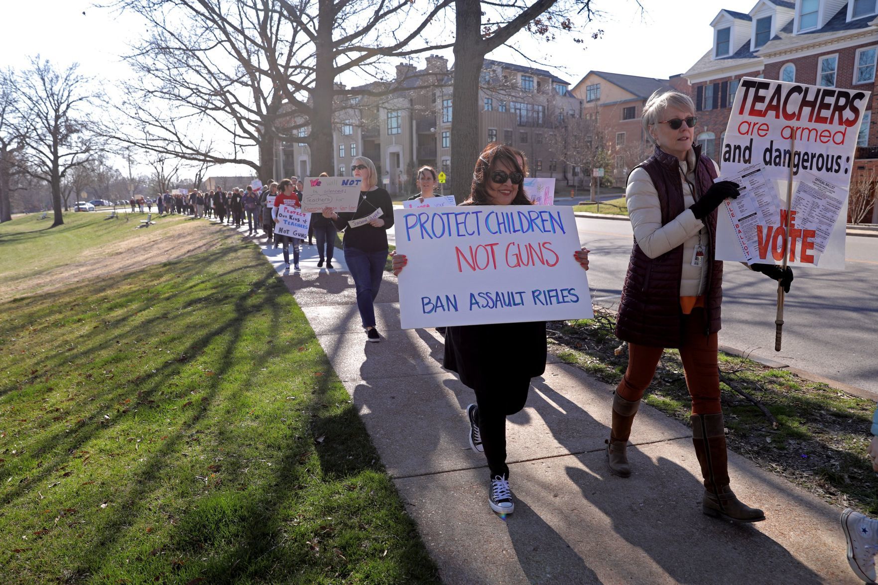 Teachers protest arming teachers as solution to gun violence in schools